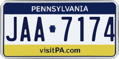 PA license plate JAA7174