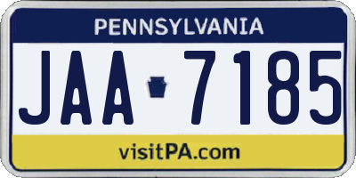 PA license plate JAA7185