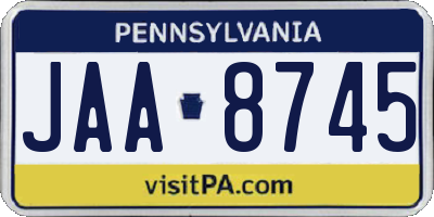 PA license plate JAA8745