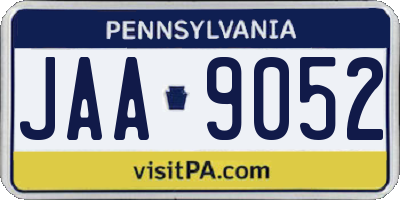 PA license plate JAA9052