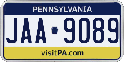 PA license plate JAA9089
