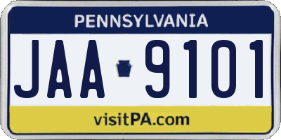 PA license plate JAA9101