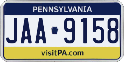 PA license plate JAA9158