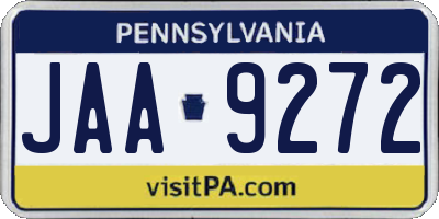 PA license plate JAA9272