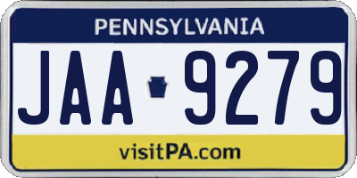 PA license plate JAA9279