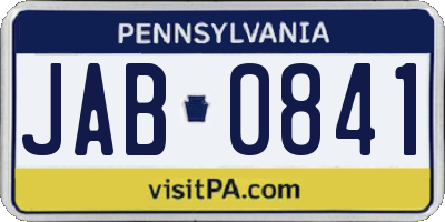 PA license plate JAB0841