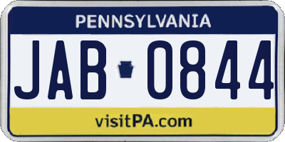 PA license plate JAB0844