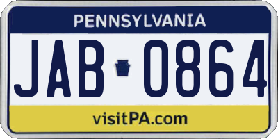 PA license plate JAB0864