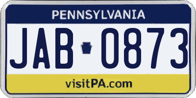 PA license plate JAB0873
