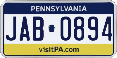 PA license plate JAB0894