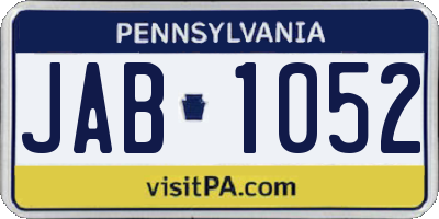 PA license plate JAB1052