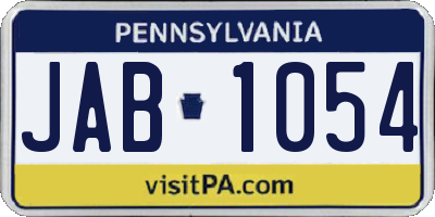 PA license plate JAB1054