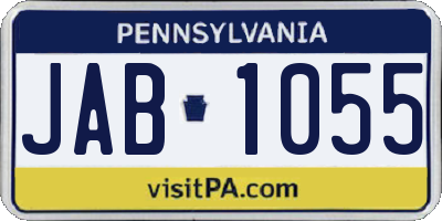 PA license plate JAB1055