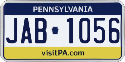 PA license plate JAB1056