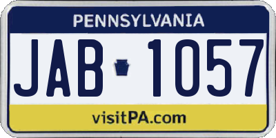 PA license plate JAB1057