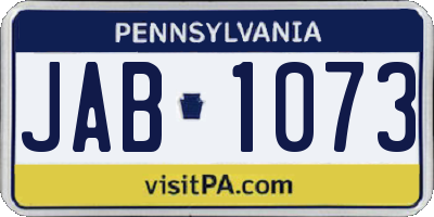 PA license plate JAB1073
