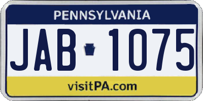 PA license plate JAB1075