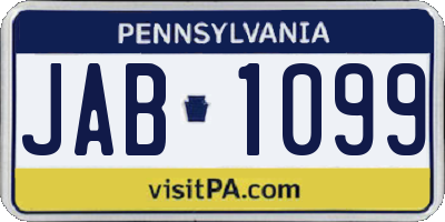 PA license plate JAB1099