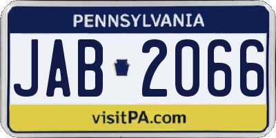 PA license plate JAB2066