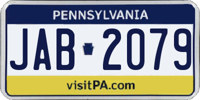 PA license plate JAB2079