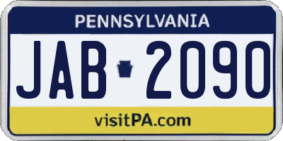 PA license plate JAB2090