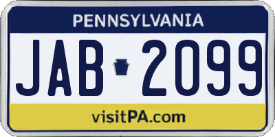 PA license plate JAB2099