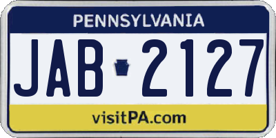 PA license plate JAB2127