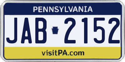 PA license plate JAB2152
