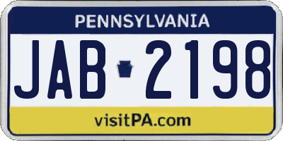 PA license plate JAB2198