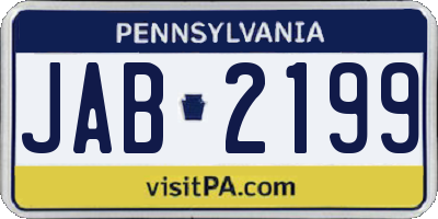 PA license plate JAB2199