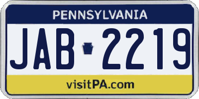 PA license plate JAB2219