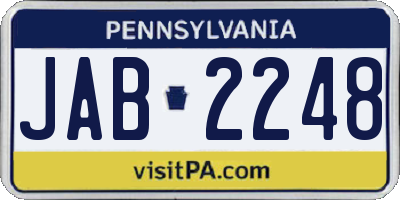 PA license plate JAB2248