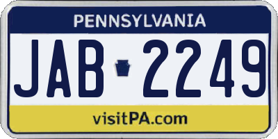 PA license plate JAB2249