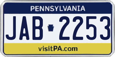 PA license plate JAB2253