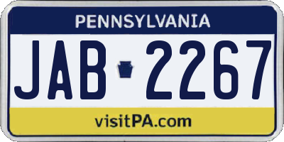 PA license plate JAB2267
