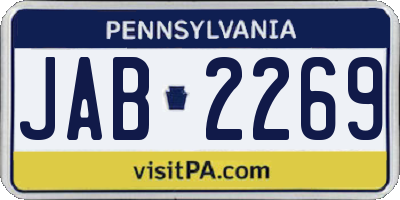 PA license plate JAB2269