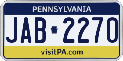 PA license plate JAB2270