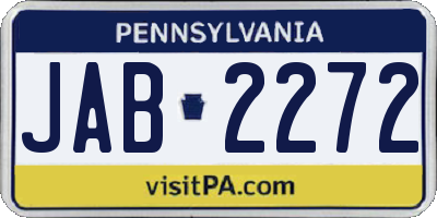 PA license plate JAB2272