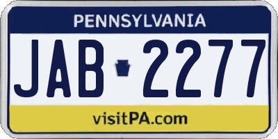 PA license plate JAB2277