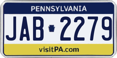 PA license plate JAB2279