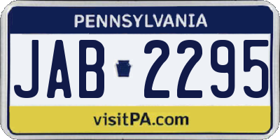 PA license plate JAB2295