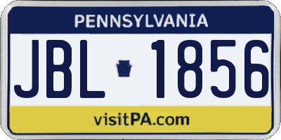 PA license plate JBL1856