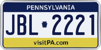 PA license plate JBL2221