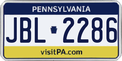 PA license plate JBL2286