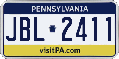 PA license plate JBL2411