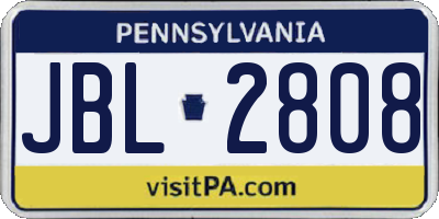 PA license plate JBL2808