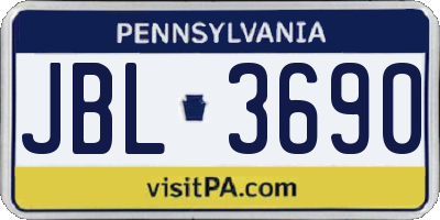 PA license plate JBL3690
