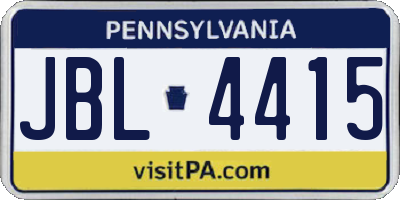 PA license plate JBL4415