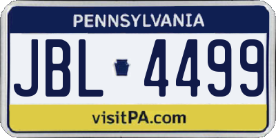 PA license plate JBL4499