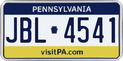 PA license plate JBL4541